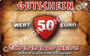 Gutschein 50 Euro für Griechisches Restaurant in Stapelfeld.